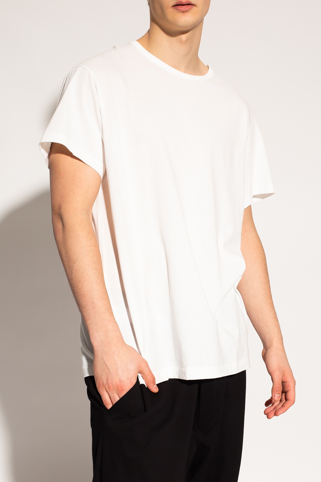 Tシャツ・カットソー YOHJI YAMAMOTO White Cotton Oversize T-Shirt COTTON JERSEY RIGHT SLEEVE ZIPPER T-SHIRT – THE SHOP YOHJI
